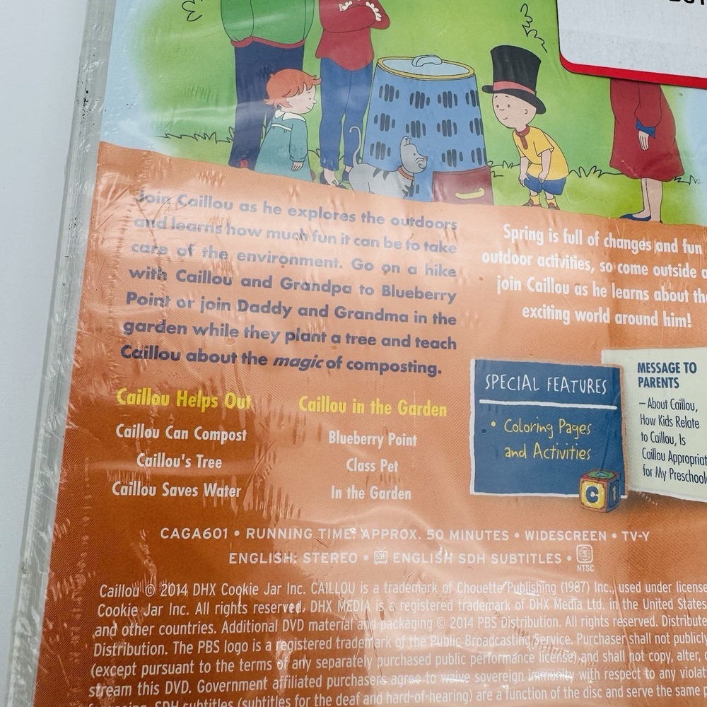 New Caillou DVD Lot of 2 Garden Adventures Family Favorites + Puzzle NIB - Picture 6 of 11
